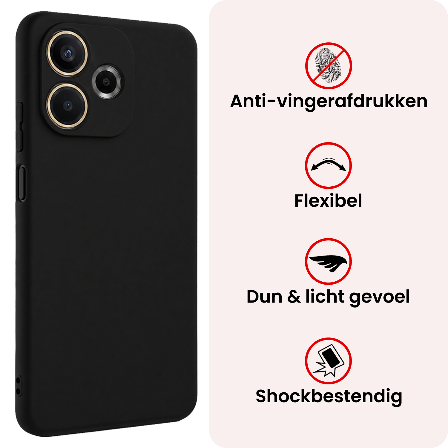 NoXx NoXx OPPO A5 Pro Hoesje Siliconen Met 2x Screenprotector - Zwart