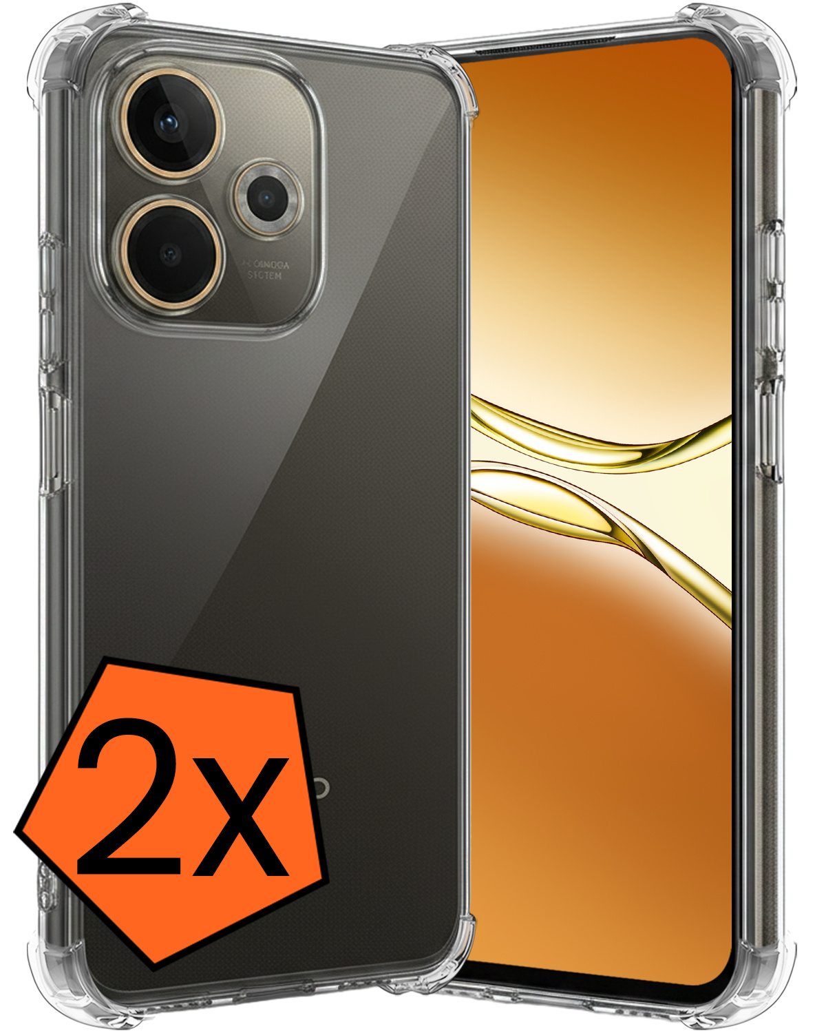 Nomfy Nomfy OPPO A5 Pro Hoesje Shockproof - Transparant - 2 PACK