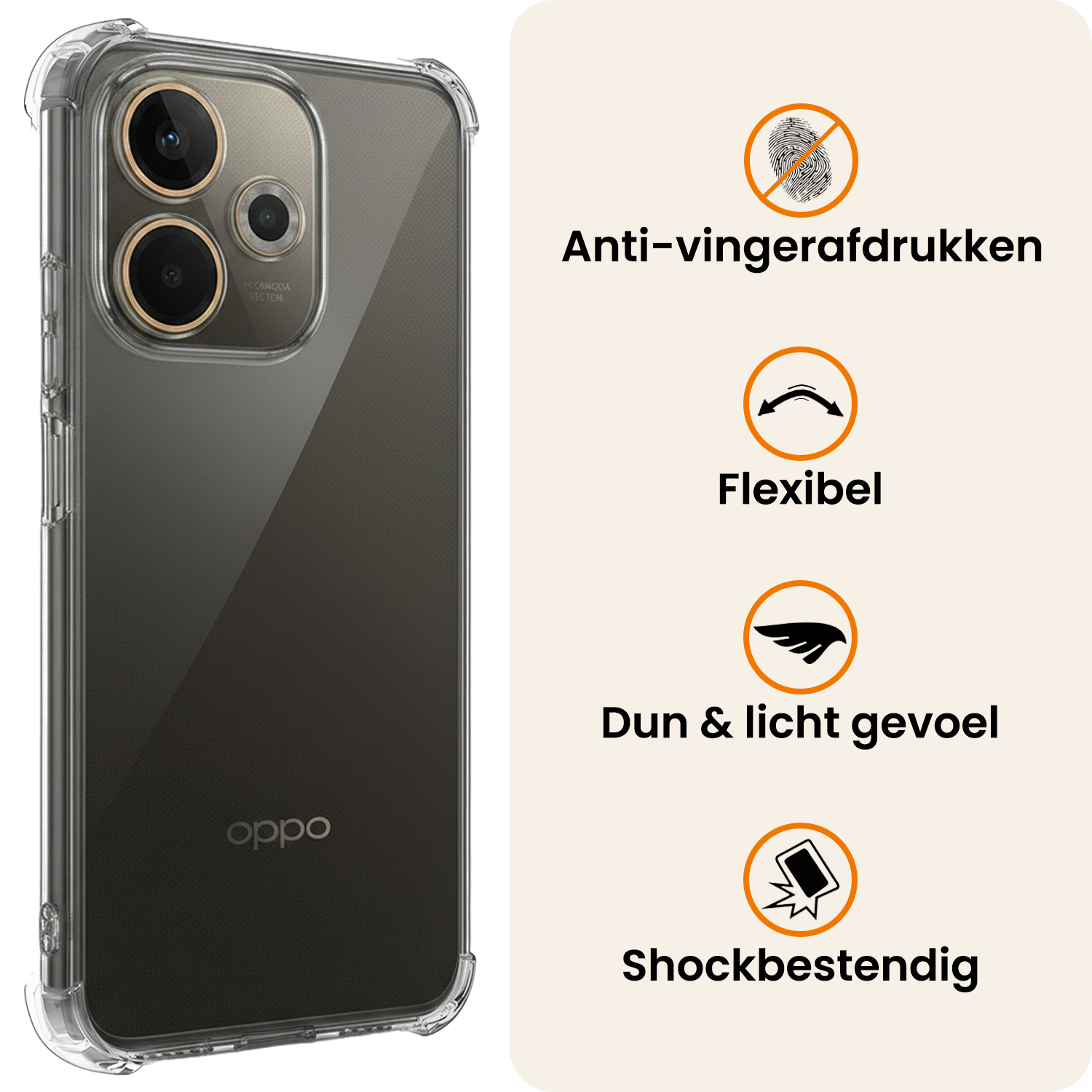 Nomfy Nomfy OPPO A5 Pro Hoesje Shockproof - Transparant - 2 PACK