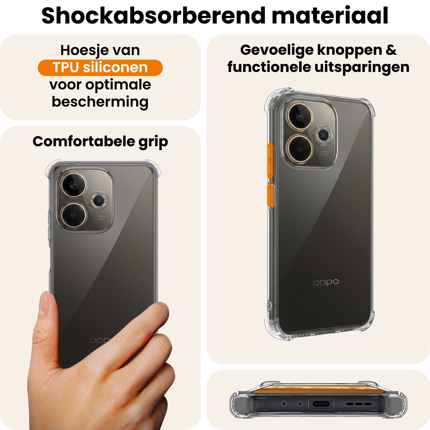 Nomfy Nomfy OPPO A5 Pro Hoesje Shockproof - Transparant - 2 PACK