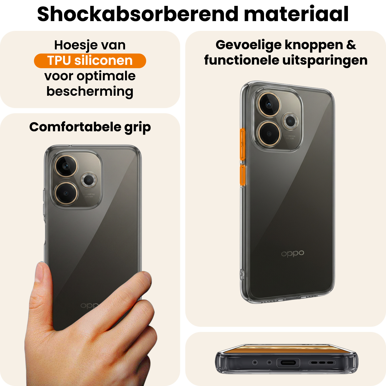 Nomfy Nomfy OPPO A5 Pro Hoesje Siliconen - Transparant - 2 PACK