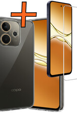 Nomfy Nomfy OPPO A5 Pro Hoesje Siliconen Met Screenprotector - Transparant