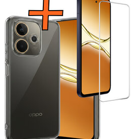 Nomfy Nomfy OPPO A5 Pro Hoesje Siliconen Met Screenprotector - Transparant
