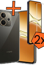 Nomfy Nomfy OPPO A5 Pro Hoesje Siliconen Met 2x Screenprotector - Transparant