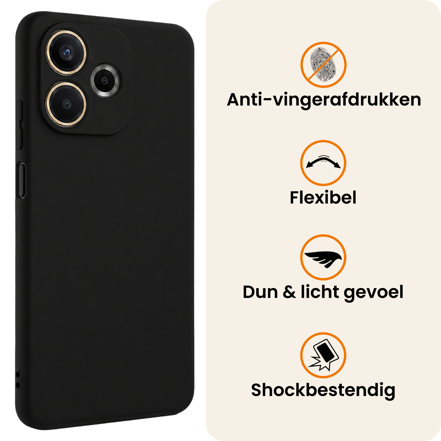 Nomfy Nomfy OPPO A5 Pro Hoesje Siliconen Met Screenprotector - Zwart