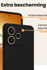 Nomfy Nomfy OPPO A5 Pro Hoesje Siliconen Met Screenprotector - Zwart