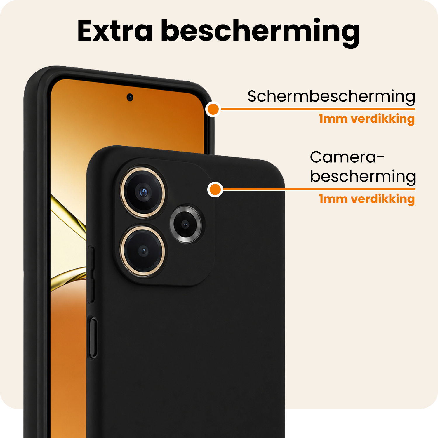 Nomfy Nomfy OPPO A5 Pro Hoesje Siliconen Met Screenprotector - Zwart