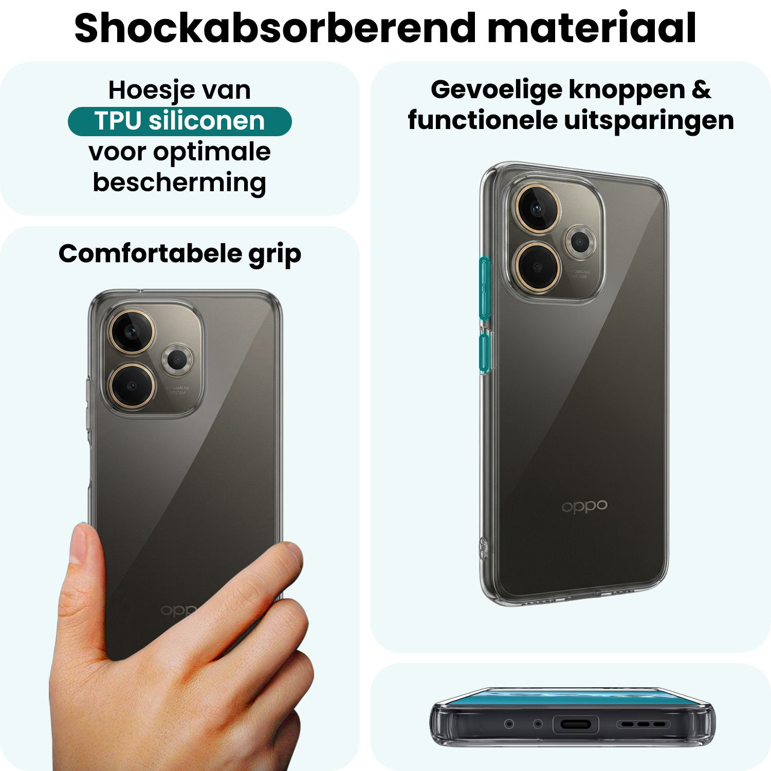 Forterra Forterra OPPO A5 Pro Hoesje Siliconen - Transparant