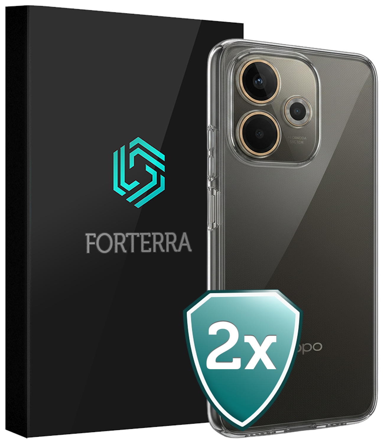 Forterra Forterra OPPO A5 Pro Hoesje Siliconen - Transparant - 2 PACK