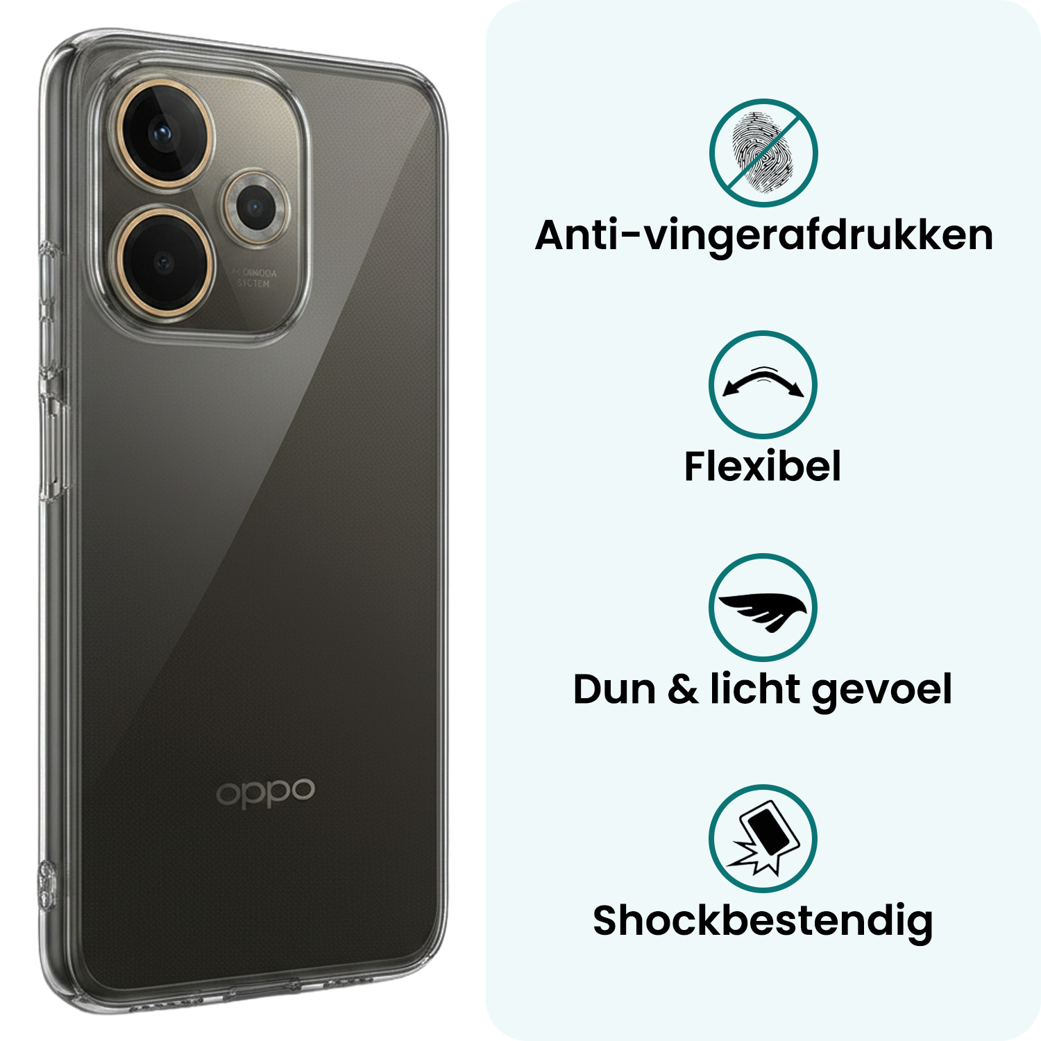 Forterra Forterra OPPO A5 Pro Hoesje Siliconen - Transparant - 2 PACK