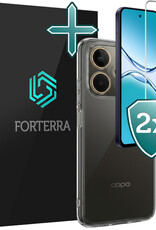 Forterra Forterra OPPO A5 Pro Hoesje Siliconen Met 2x Screenprotector - Transparant