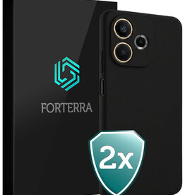 Forterra Forterra OPPO A5 Pro Hoesje Siliconen - Zwart - 2 PACK