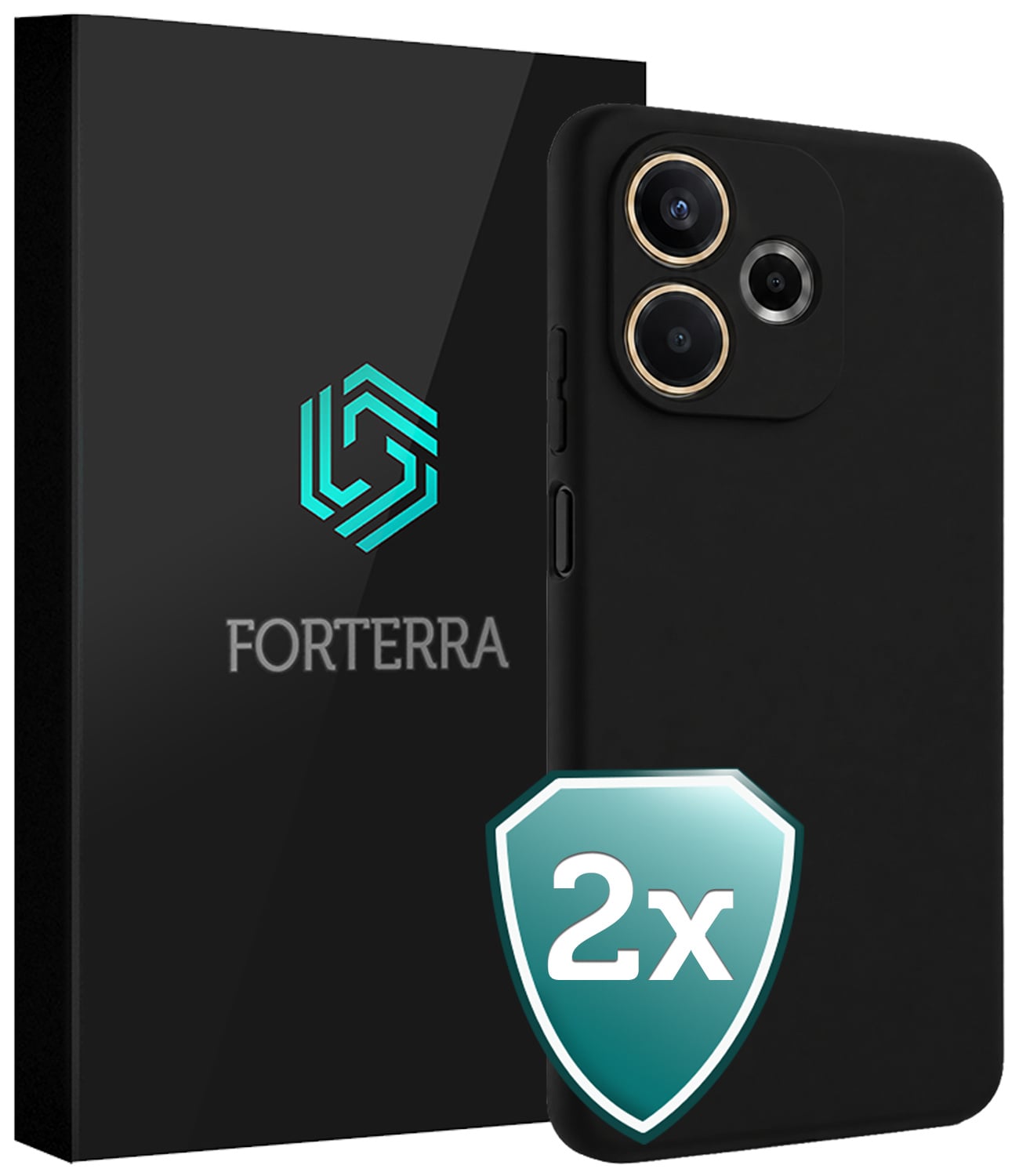 Forterra Forterra OPPO A5 Pro Hoesje Siliconen - Zwart - 2 PACK