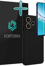 Forterra Forterra OPPO A5 Pro Hoesje Siliconen Met Screenprotector - Zwart