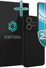 Forterra Forterra OPPO A5 Pro Hoesje Siliconen Met 2x Screenprotector - Zwart