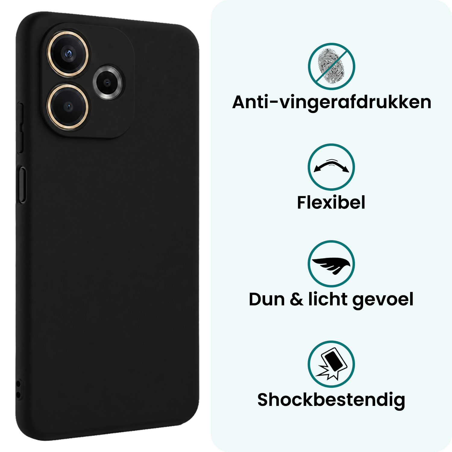 Forterra Forterra OPPO A5 Pro Hoesje Siliconen Met 2x Screenprotector - Zwart