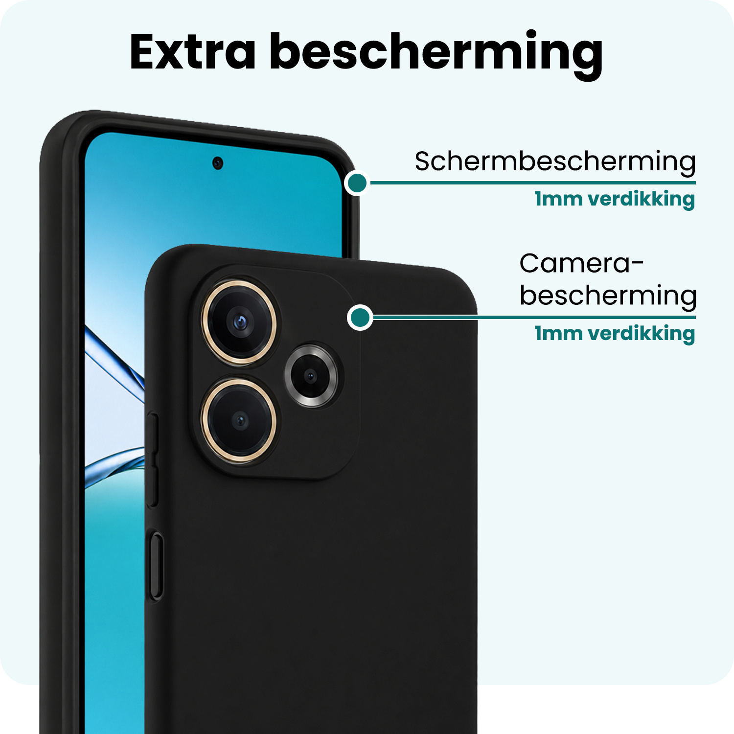 Forterra Forterra OPPO A5 Pro Hoesje Siliconen Met 2x Screenprotector - Zwart