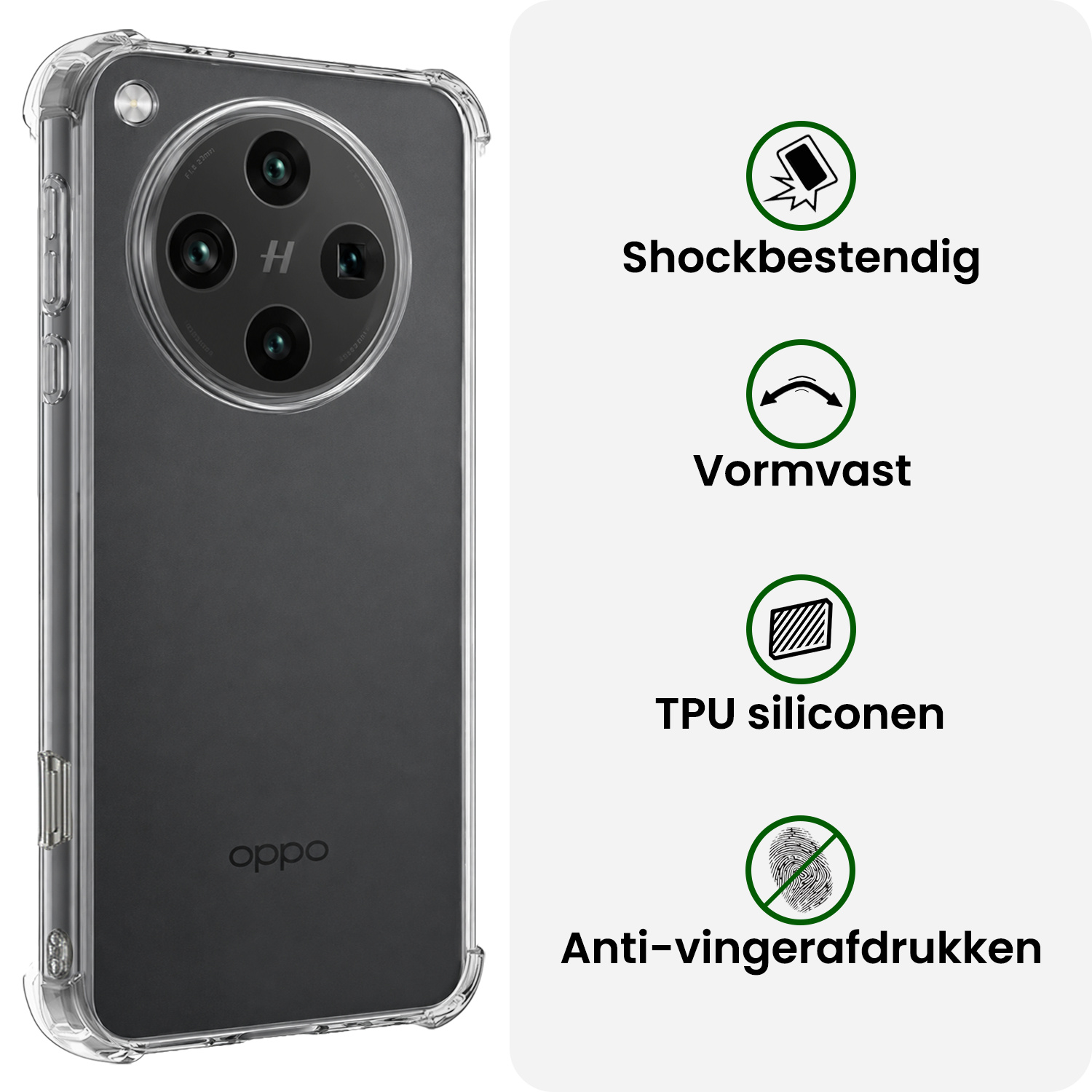 BASEY. BASEY. OPPO Find X8 Pro Hoesje Shockproof - Transparant - 2 PACK