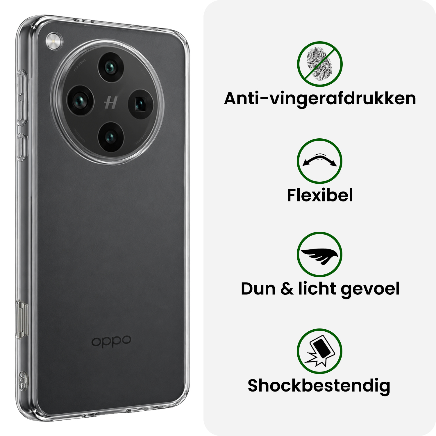 BASEY. BASEY. OPPO Find X8 Pro Hoesje Siliconen Met Screenprotector - Transparant