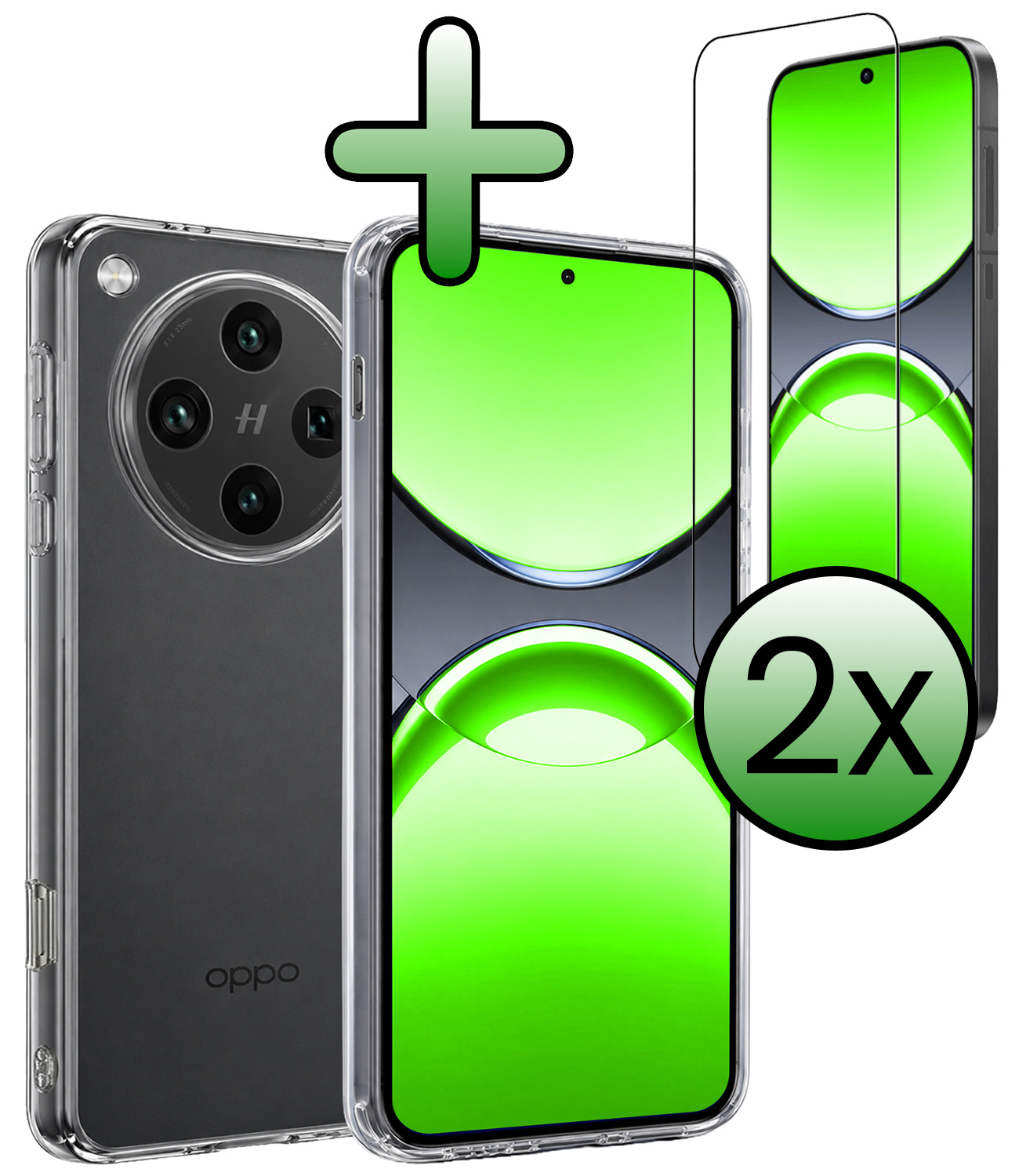BASEY. BASEY. OPPO Find X8 Pro Hoesje Siliconen Met 2x Screenprotector - Transparant