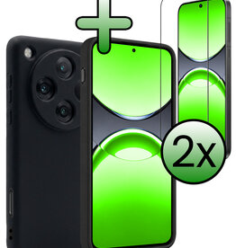 BASEY. BASEY. OPPO Find X8 Pro Hoesje Siliconen Met 2x Screenprotector - Zwart