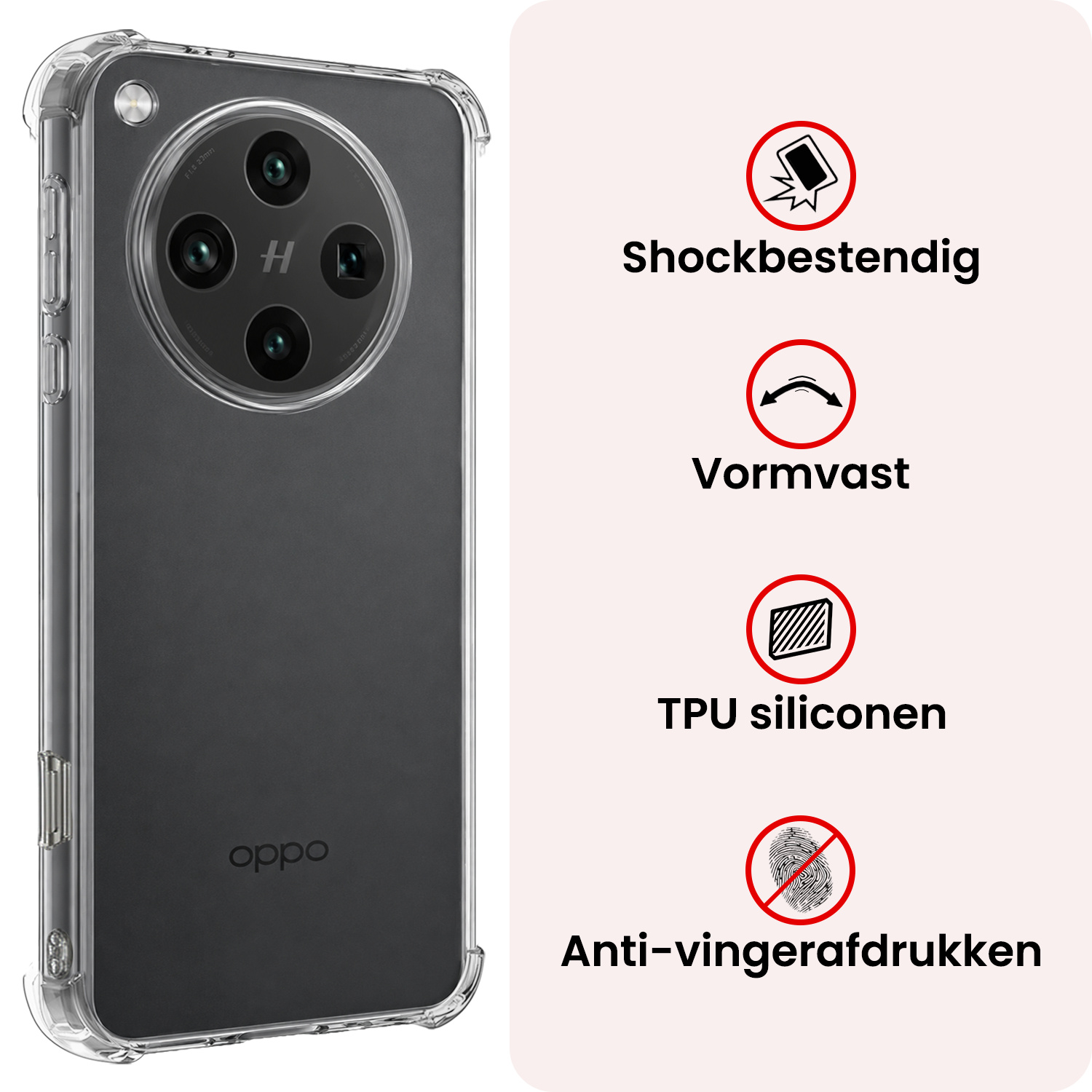 NoXx NoXx OPPO Find X8 Pro Hoesje Shockproof - Transparant