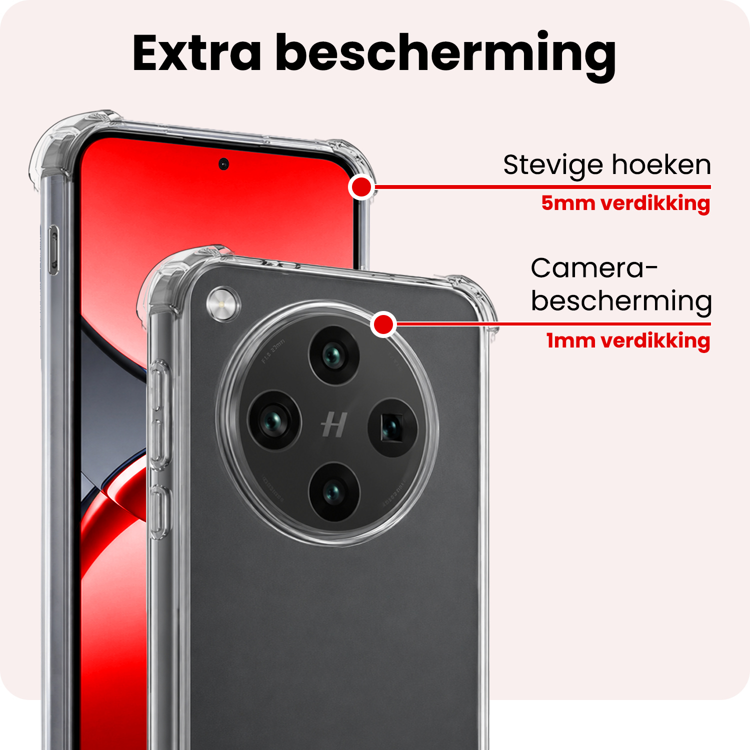 NoXx NoXx OPPO Find X8 Pro Hoesje Shockproof - Transparant