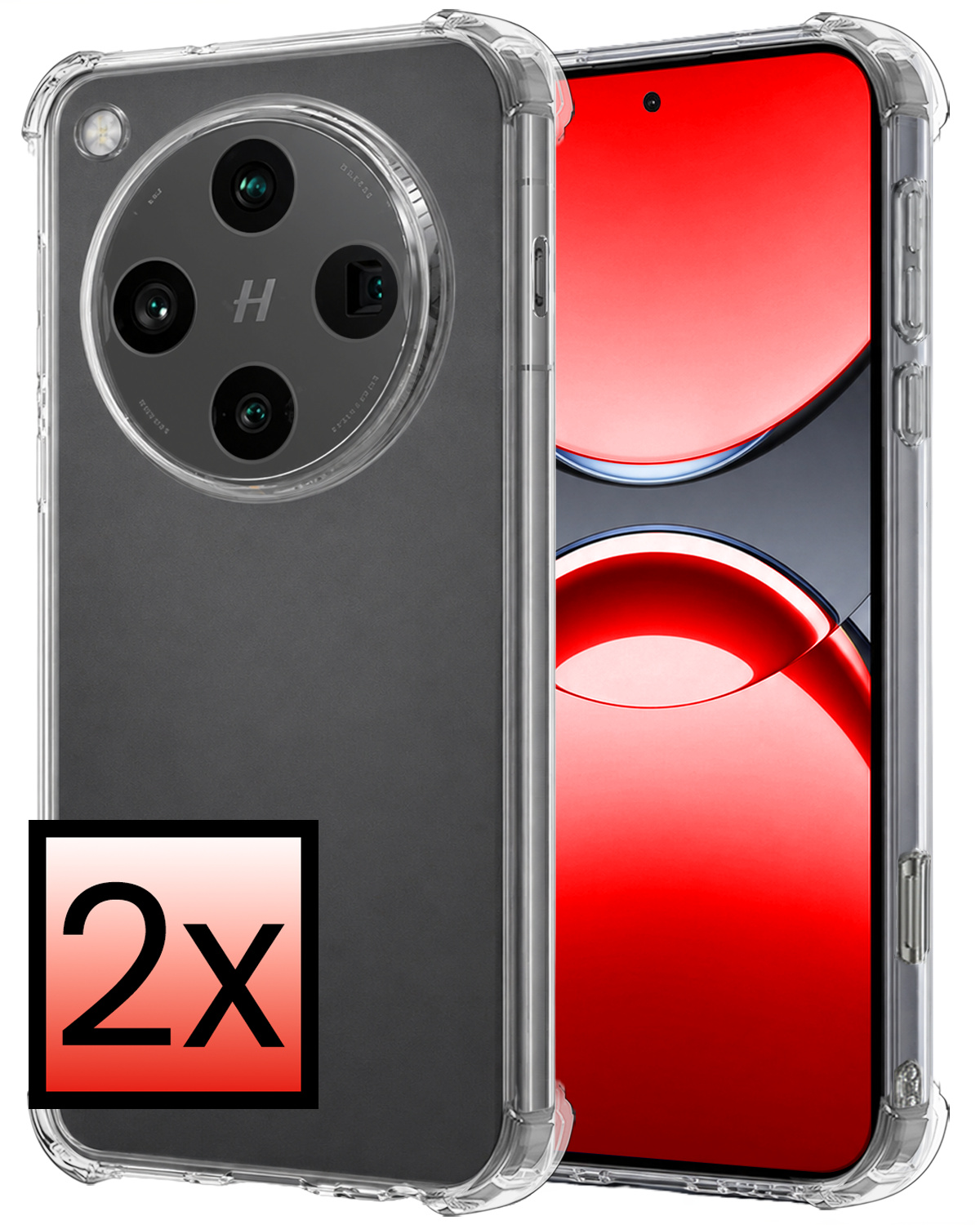 NoXx NoXx OPPO Find X8 Pro Hoesje Shockproof - Transparant - 2 PACK