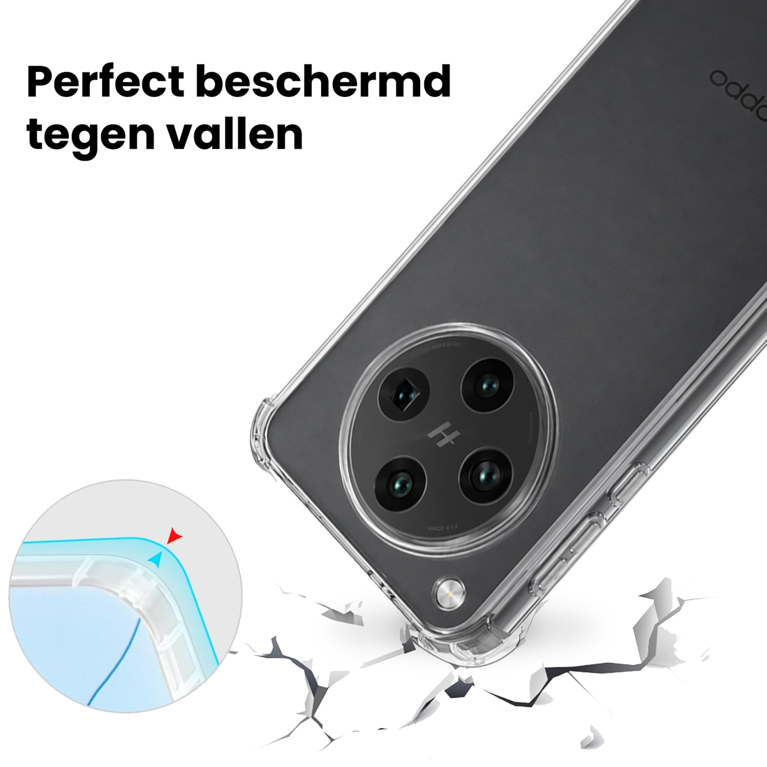 NoXx NoXx OPPO Find X8 Pro Hoesje Shockproof - Transparant - 2 PACK