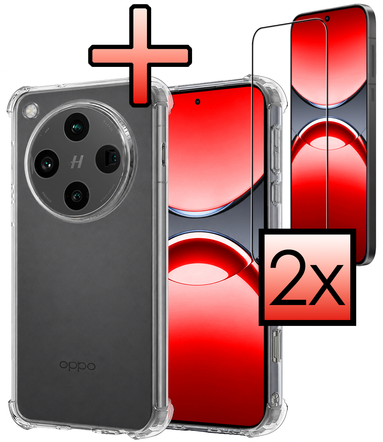 NoXx NoXx OPPO Find X8 Pro Hoesje Shockproof Met 2x Screenprotector