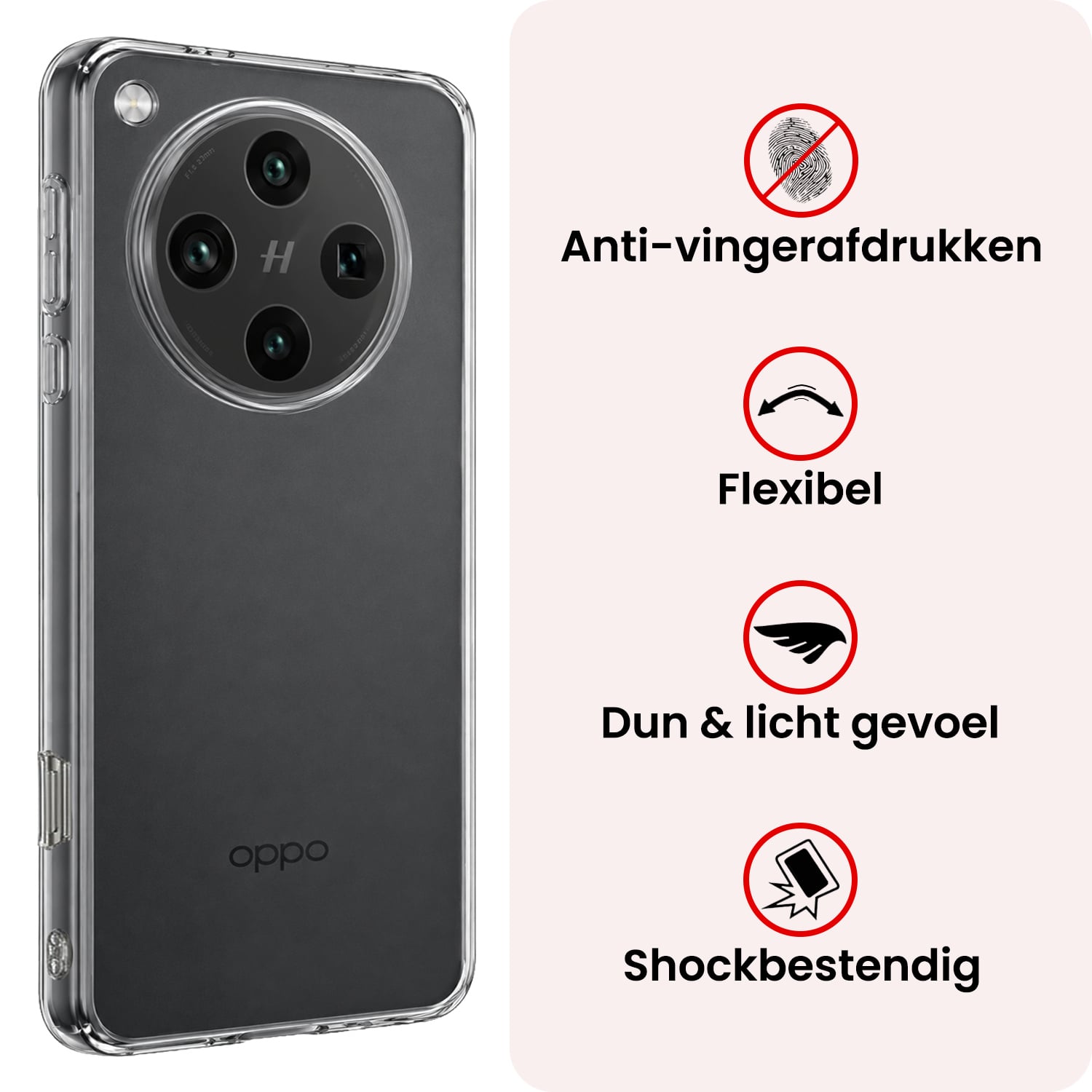 NoXx NoXx OPPO Find X8 Pro Hoesje Siliconen - Transparant