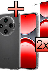 NoXx NoXx OPPO Find X8 Pro Hoesje Siliconen Met 2x Screenprotector - Transparant
