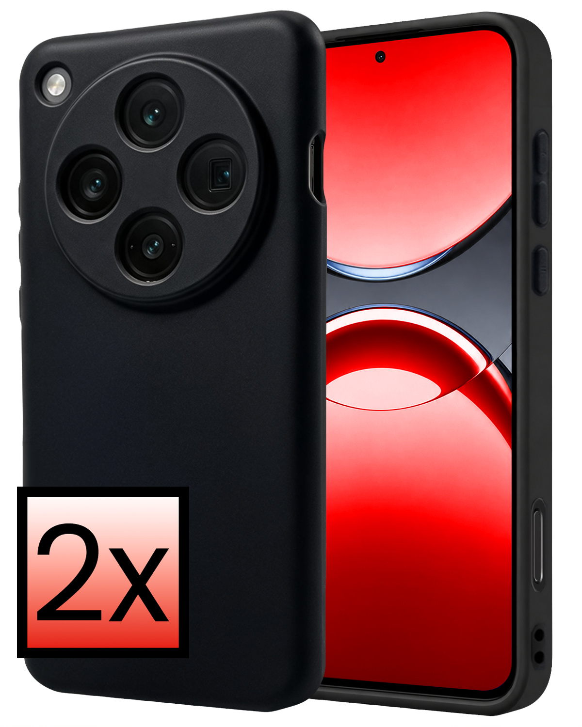 NoXx NoXx OPPO Find X8 Pro Hoesje Siliconen - Zwart - 2 PACK