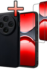 NoXx NoXx OPPO Find X8 Pro Hoesje Siliconen Met Screenprotector - Zwart