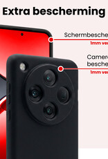 NoXx NoXx OPPO Find X8 Pro Hoesje Siliconen Met Screenprotector - Zwart