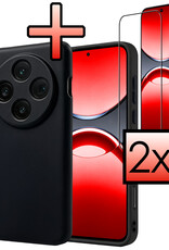NoXx NoXx OPPO Find X8 Pro Hoesje Siliconen Met 2x Screenprotector - Zwart