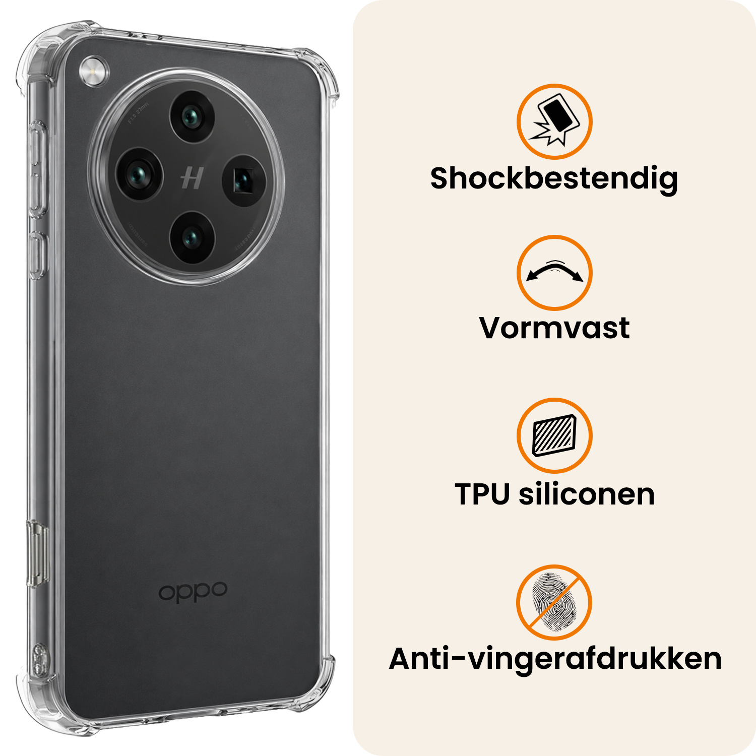 Nomfy Nomfy OPPO Find X8 Pro Hoesje Shockproof Met 2x Screenprotector