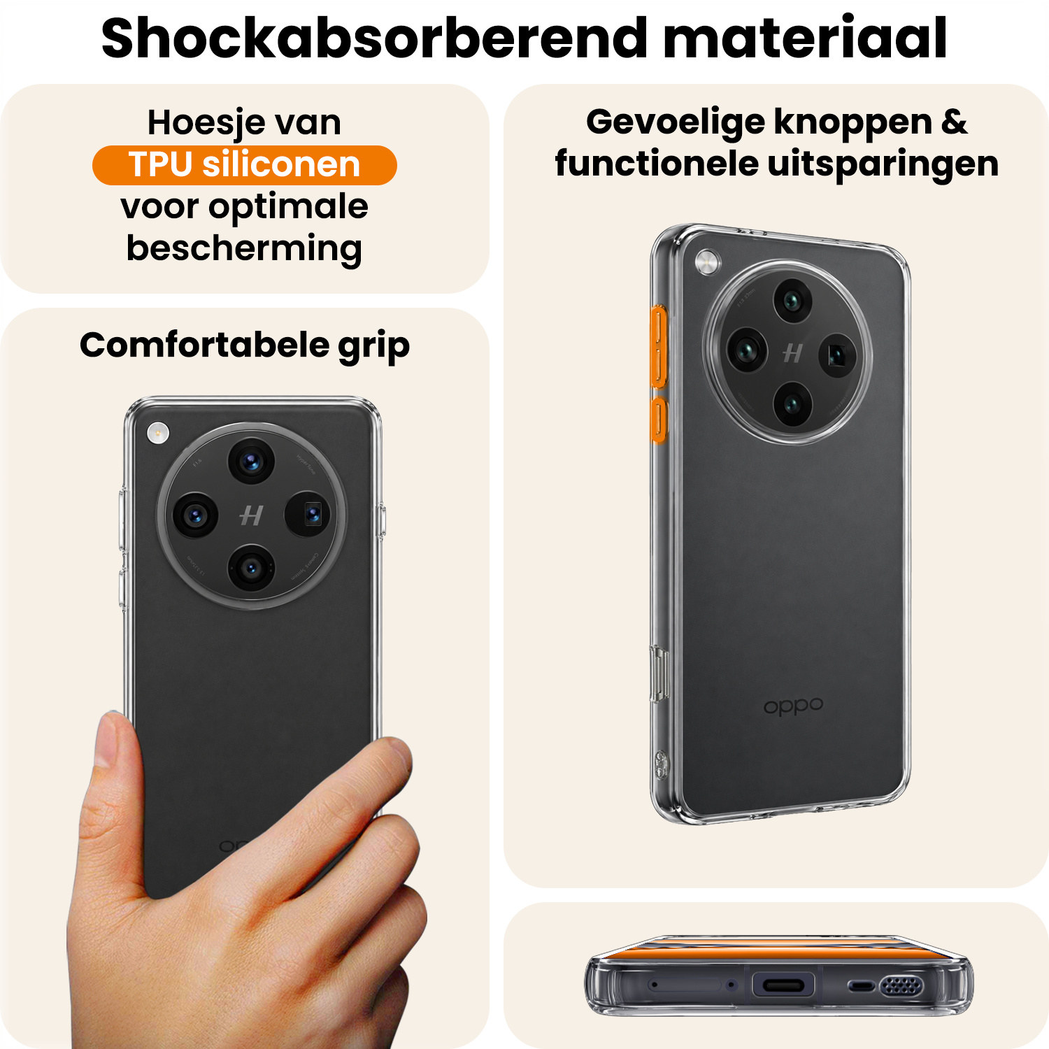 Nomfy Nomfy OPPO Find X8 Pro Hoesje Siliconen - Transparant