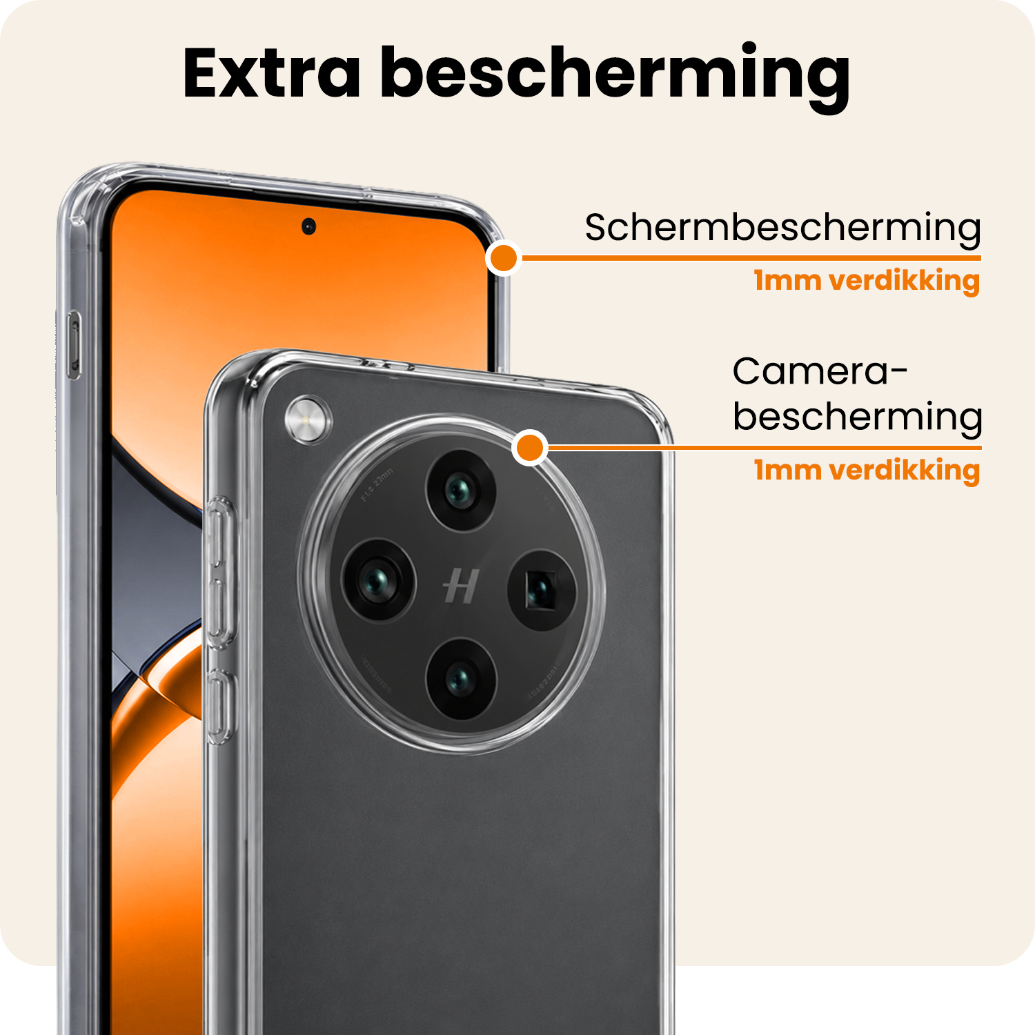 Nomfy Nomfy OPPO Find X8 Pro Hoesje Siliconen Met Screenprotector - Transparant