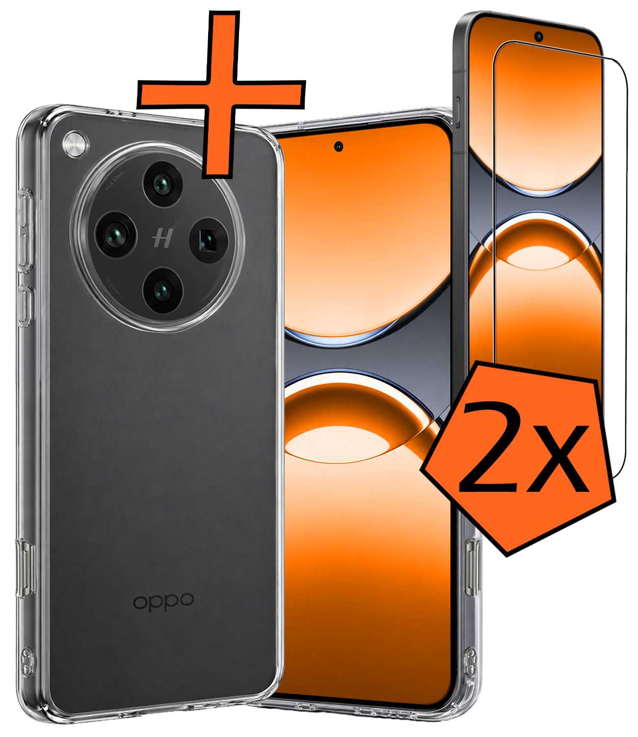 Nomfy Nomfy OPPO Find X8 Pro Hoesje Siliconen Met 2x Screenprotector - Transparant