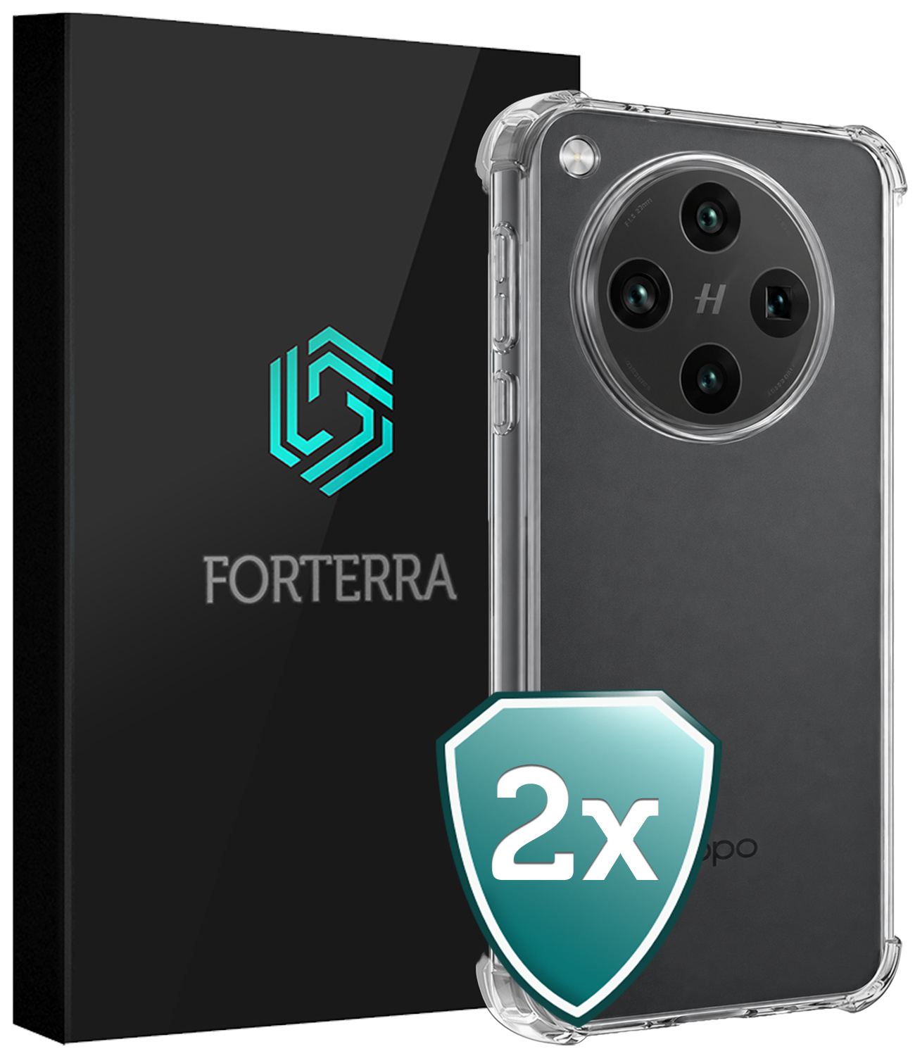 Forterra Forterra OPPO Find X8 Pro Hoesje Shockproof - Transparant - 2 PACK
