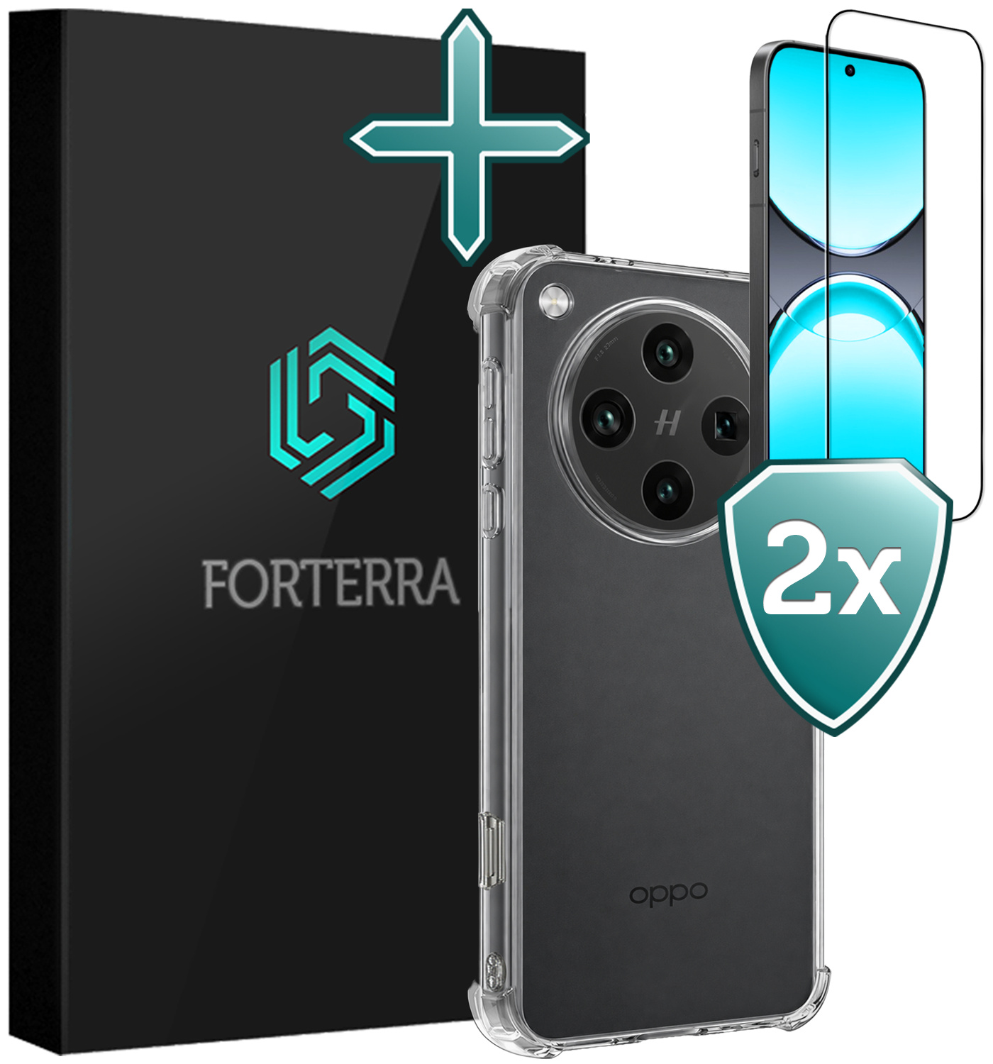 Forterra Forterra OPPO Find X8 Pro Hoesje Shockproof Met 2x Screenprotector