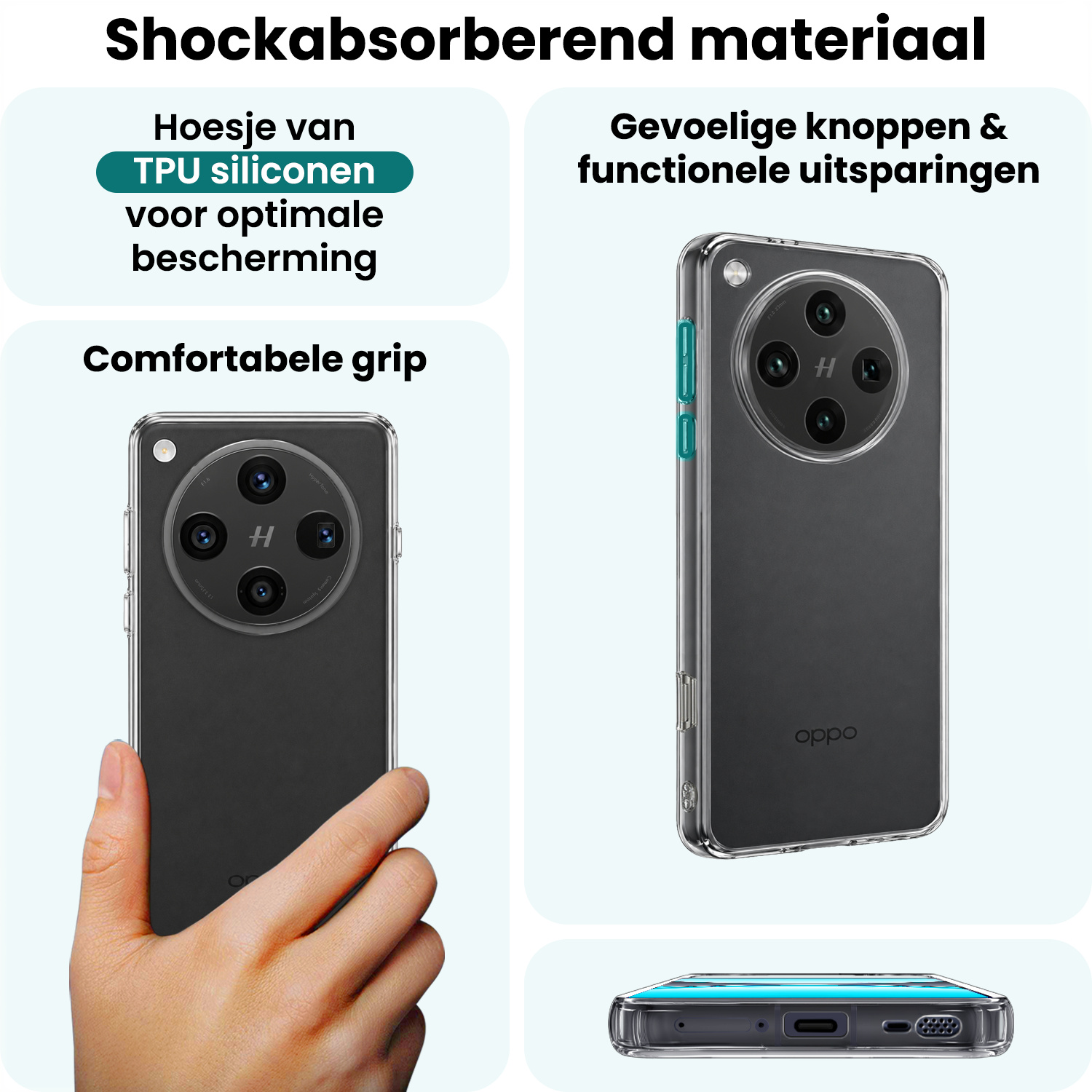 Forterra Forterra OPPO Find X8 Pro Hoesje Siliconen - Transparant