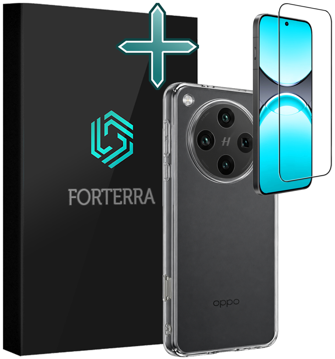 Forterra Forterra OPPO Find X8 Pro Hoesje Siliconen Met Screenprotector - Transparant