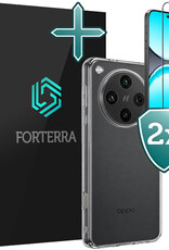 Forterra Forterra OPPO Find X8 Pro Hoesje Siliconen Met 2x Screenprotector - Transparant