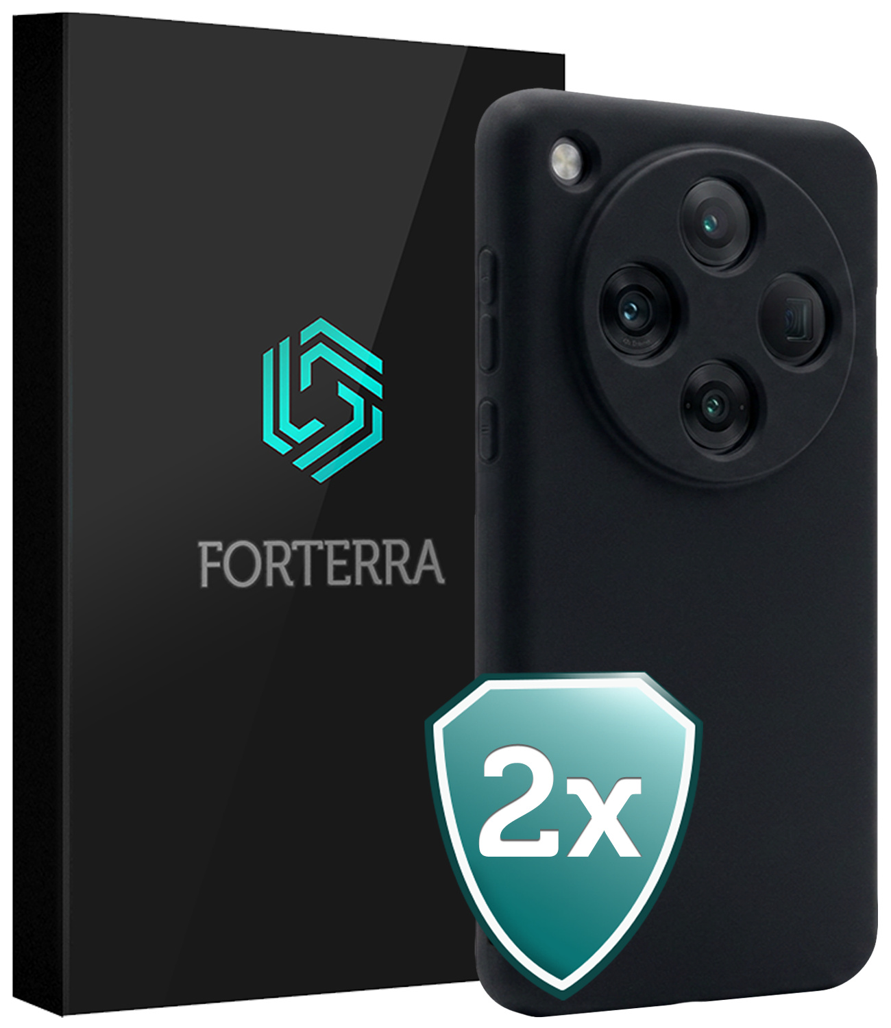 Forterra Forterra OPPO Find X8 Pro Hoesje Siliconen - Zwart - 2 PACK