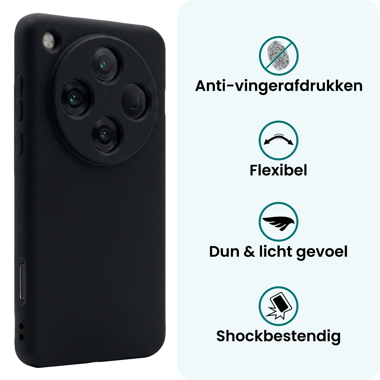 Forterra Forterra OPPO Find X8 Pro Hoesje Siliconen - Zwart - 2 PACK