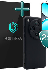 Forterra Forterra OPPO Find X8 Pro Hoesje Siliconen Met 2x Screenprotector - Zwart