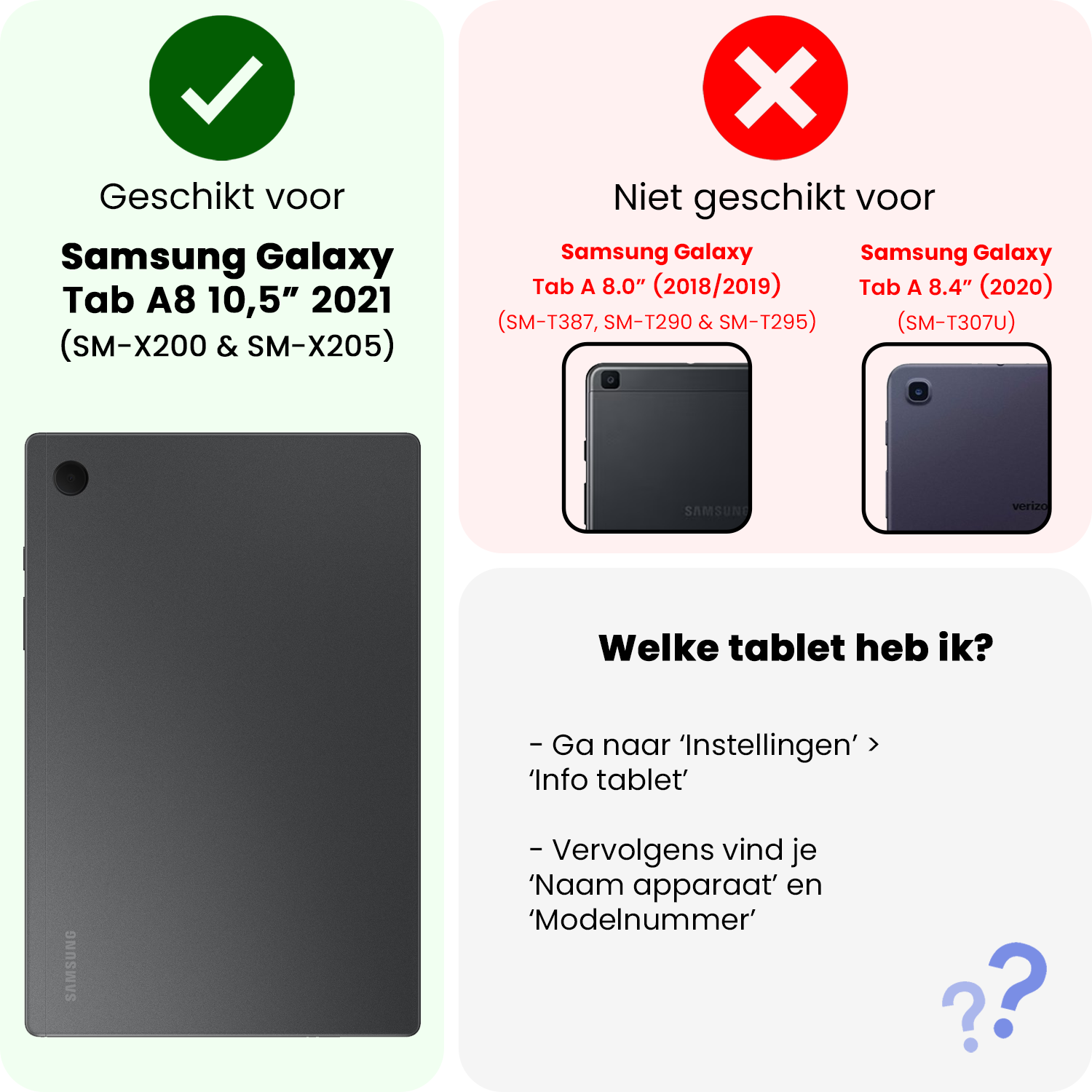 NoXx Screenprotector Geschikt voor Samsung Galaxy Tab A8 Screenprotector Bescherm Glas Screen Protector - 3x