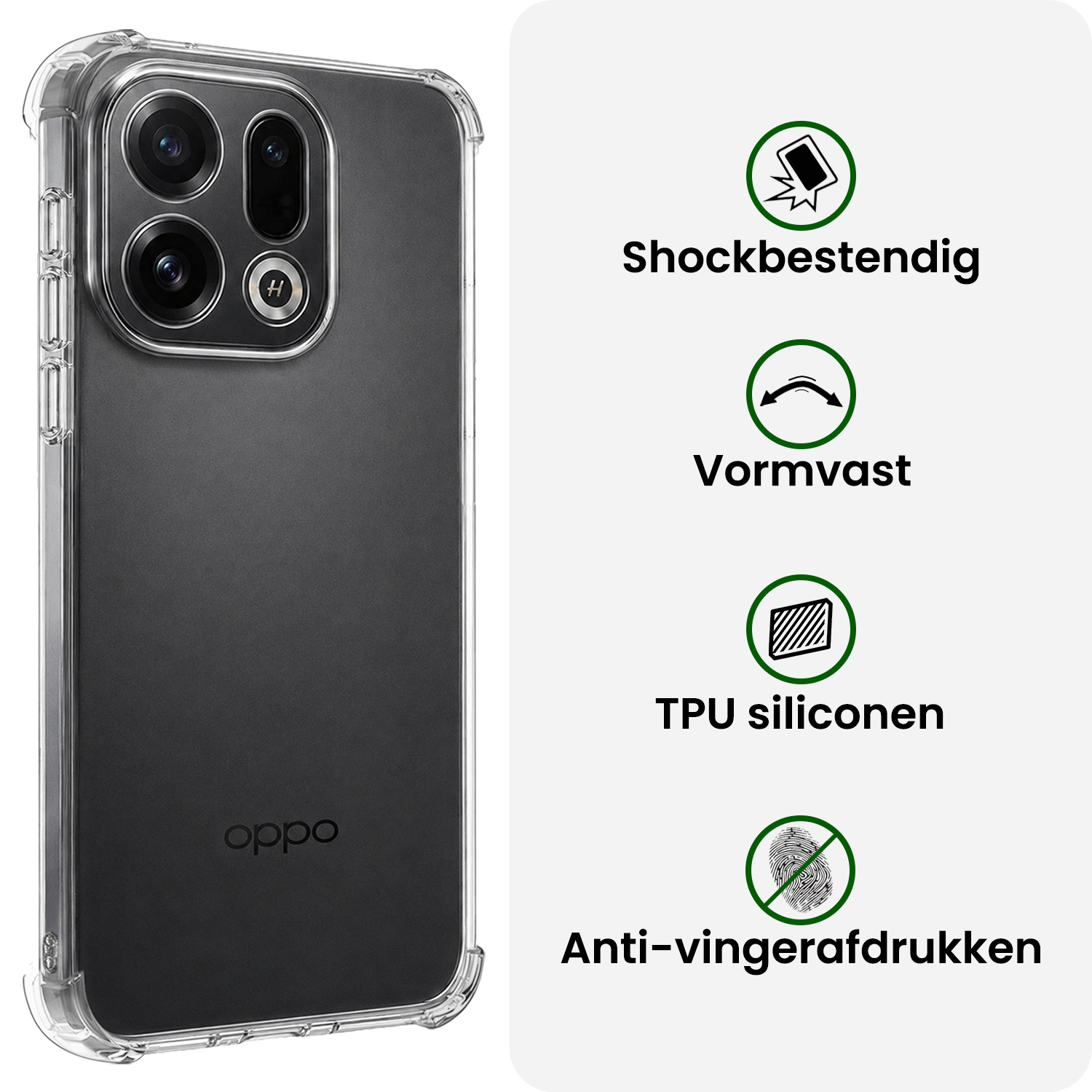 BASEY. BASEY. OPPO Find X9 Hoesje Shockproof - Transparant - 2 PACK